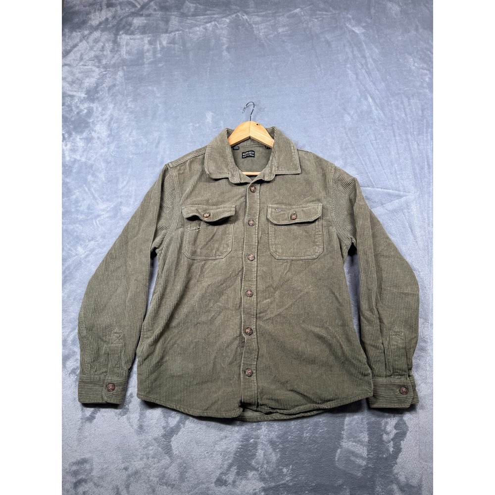 Buffalo David Bitton Jarome Shirt Jacket Mens Medium Green Corduroy Button Front
